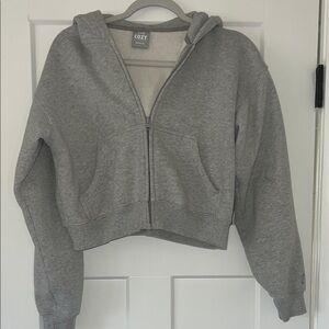 Aritzia TNA cozy Gray Zip-Up Hoodie
